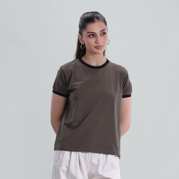 Contrast Rib Tee