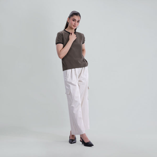 Contrast Rib Tee