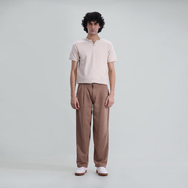 Textured Pleated Trouser