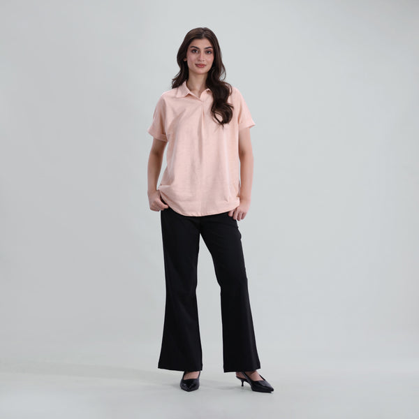 Slub Lace Trim Top