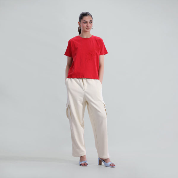 Slub Embroidered Tee