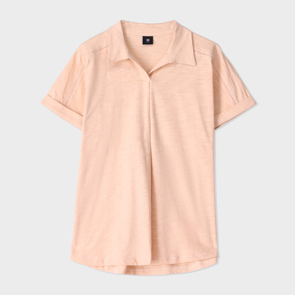 Slub Lace Trim Top