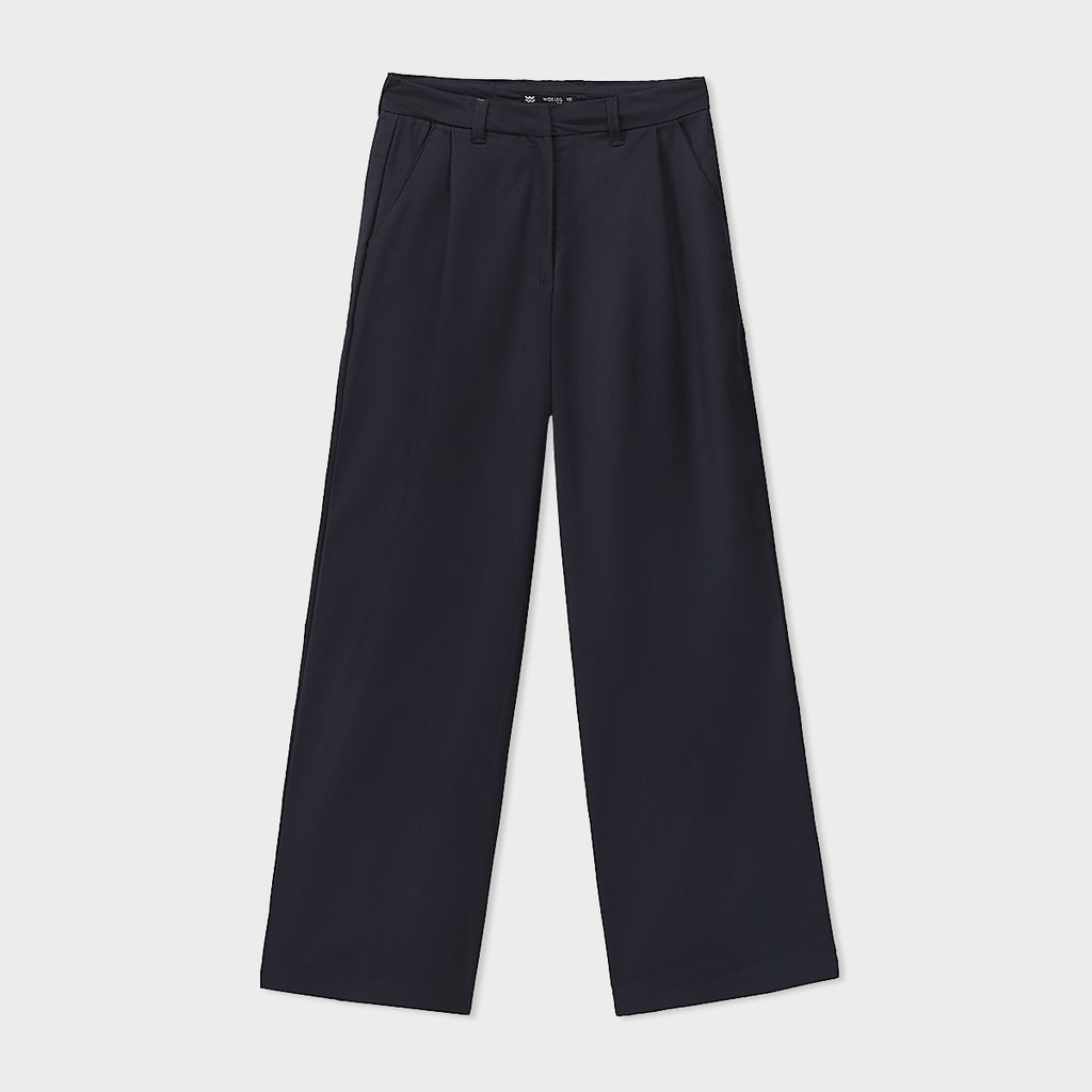 Wide Leg Pleated Suit Pant