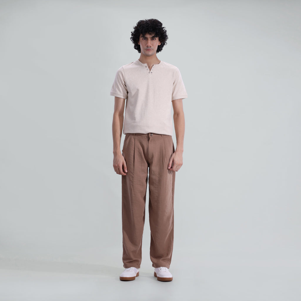 Textured Pleated Trouser