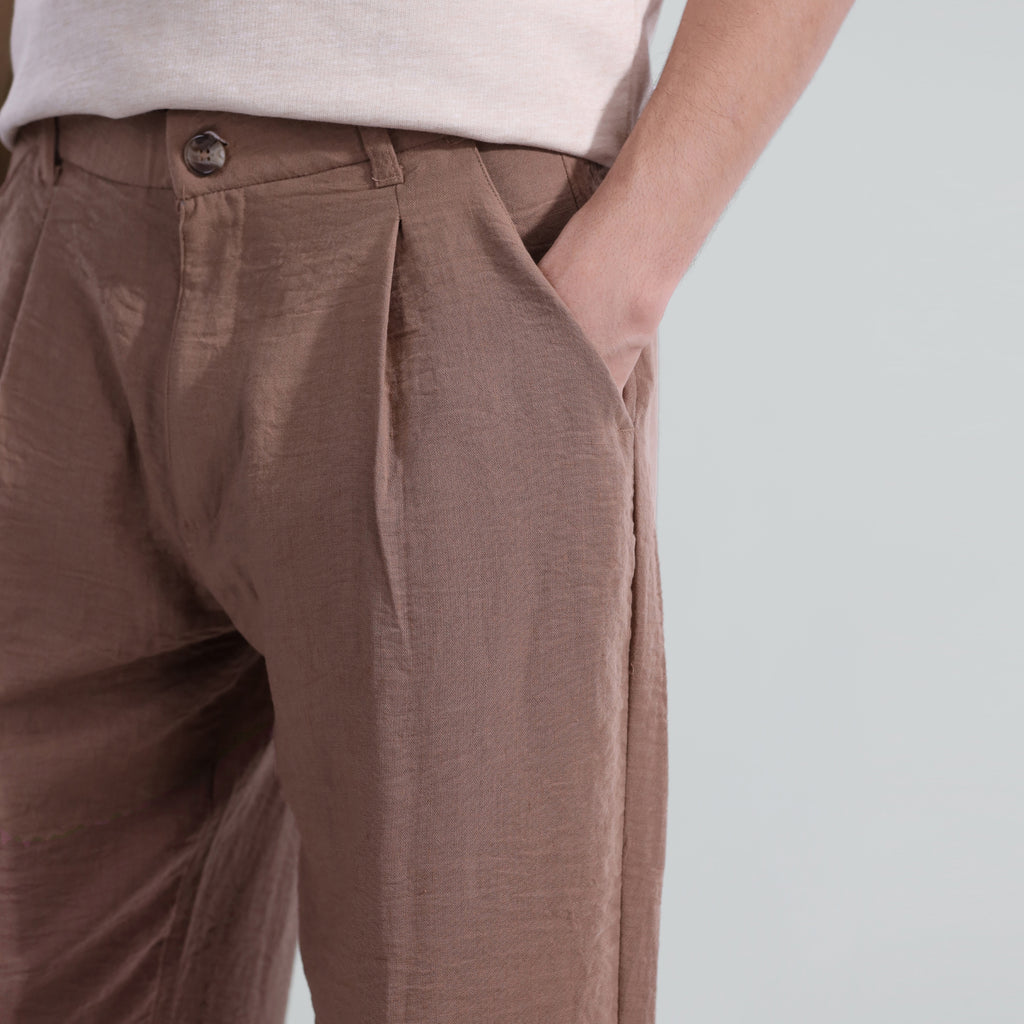 Textured Pleated Trouser