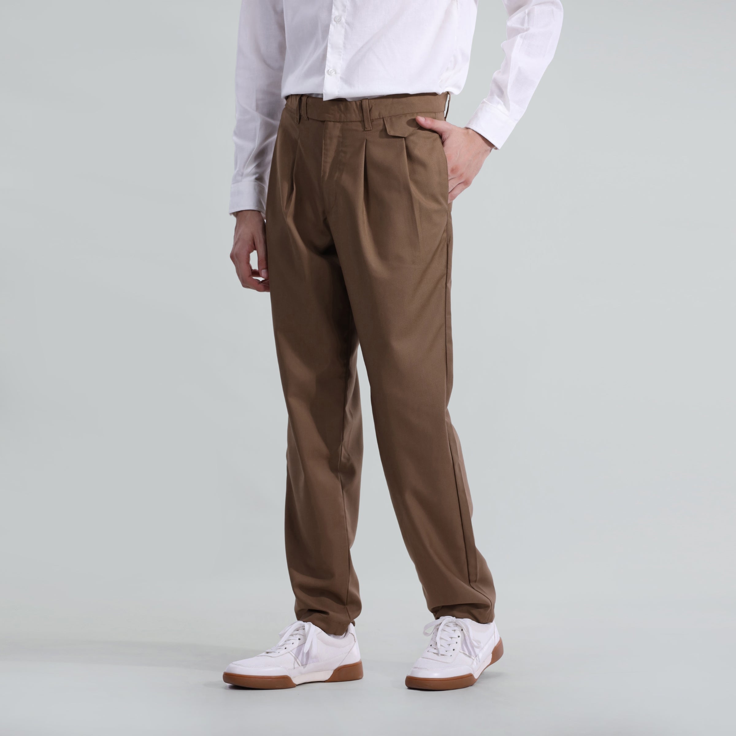 Pleated Pant with Belt Details