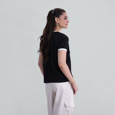 Contrast Rib Tee