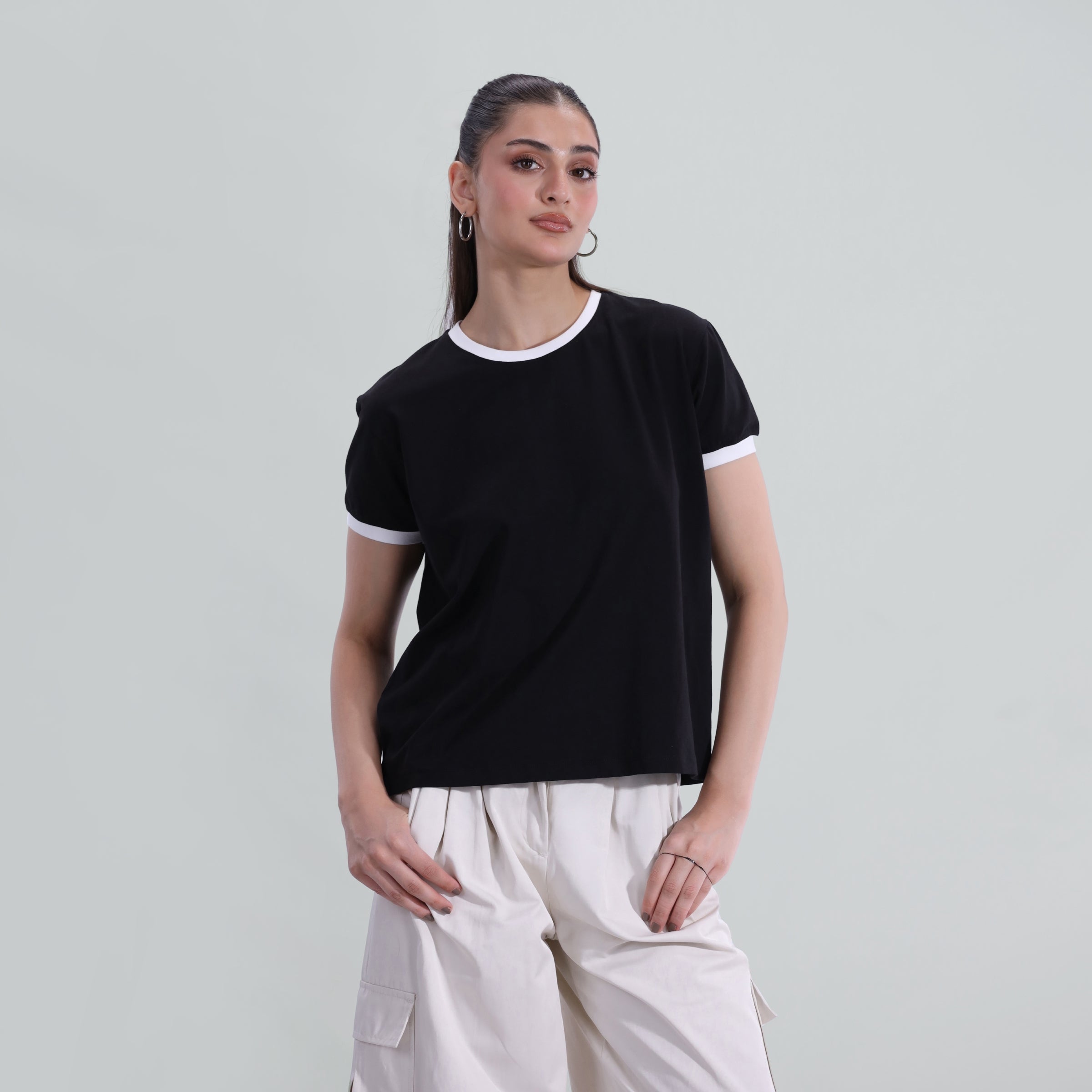 Contrast Rib Tee