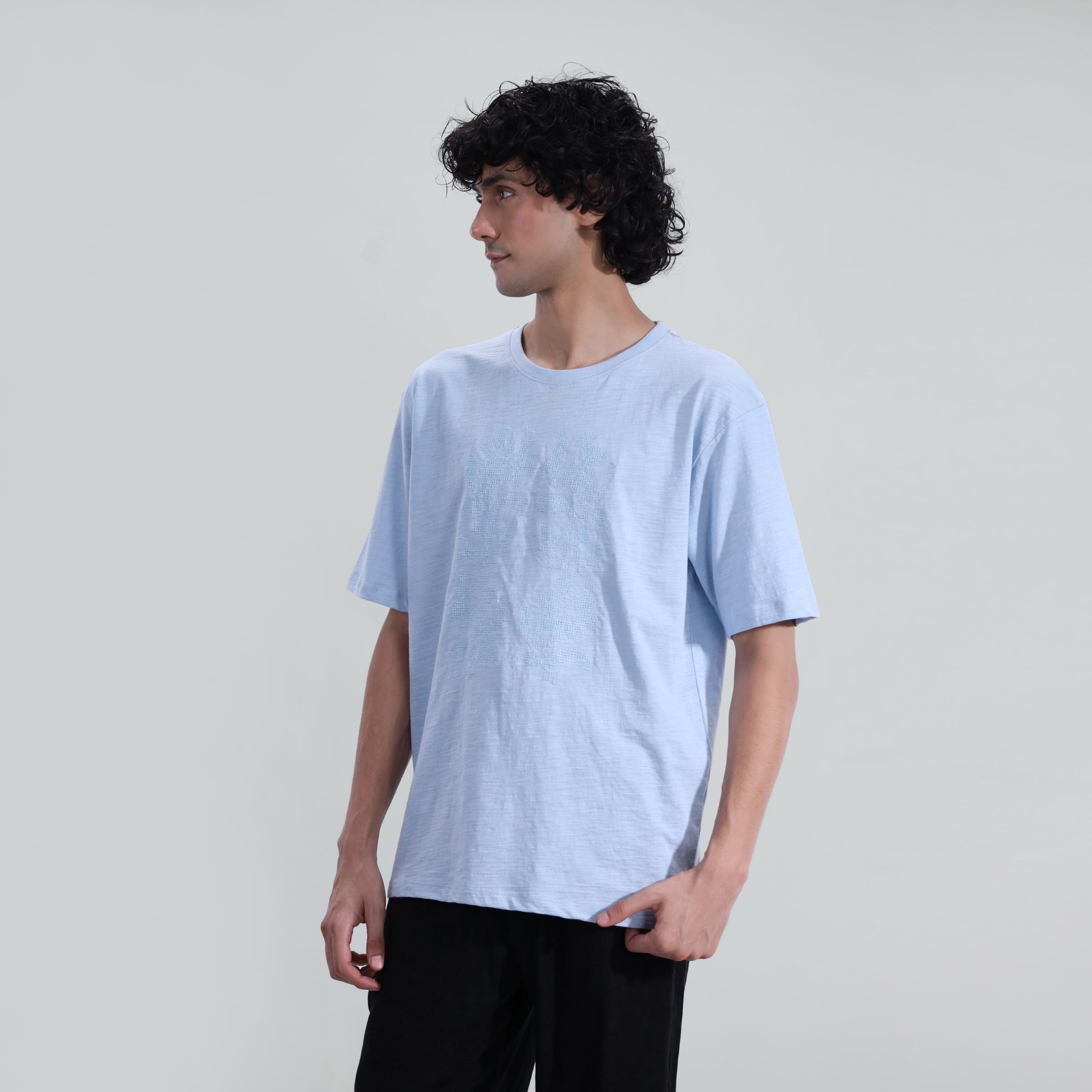 Slub Embroidered Tee
