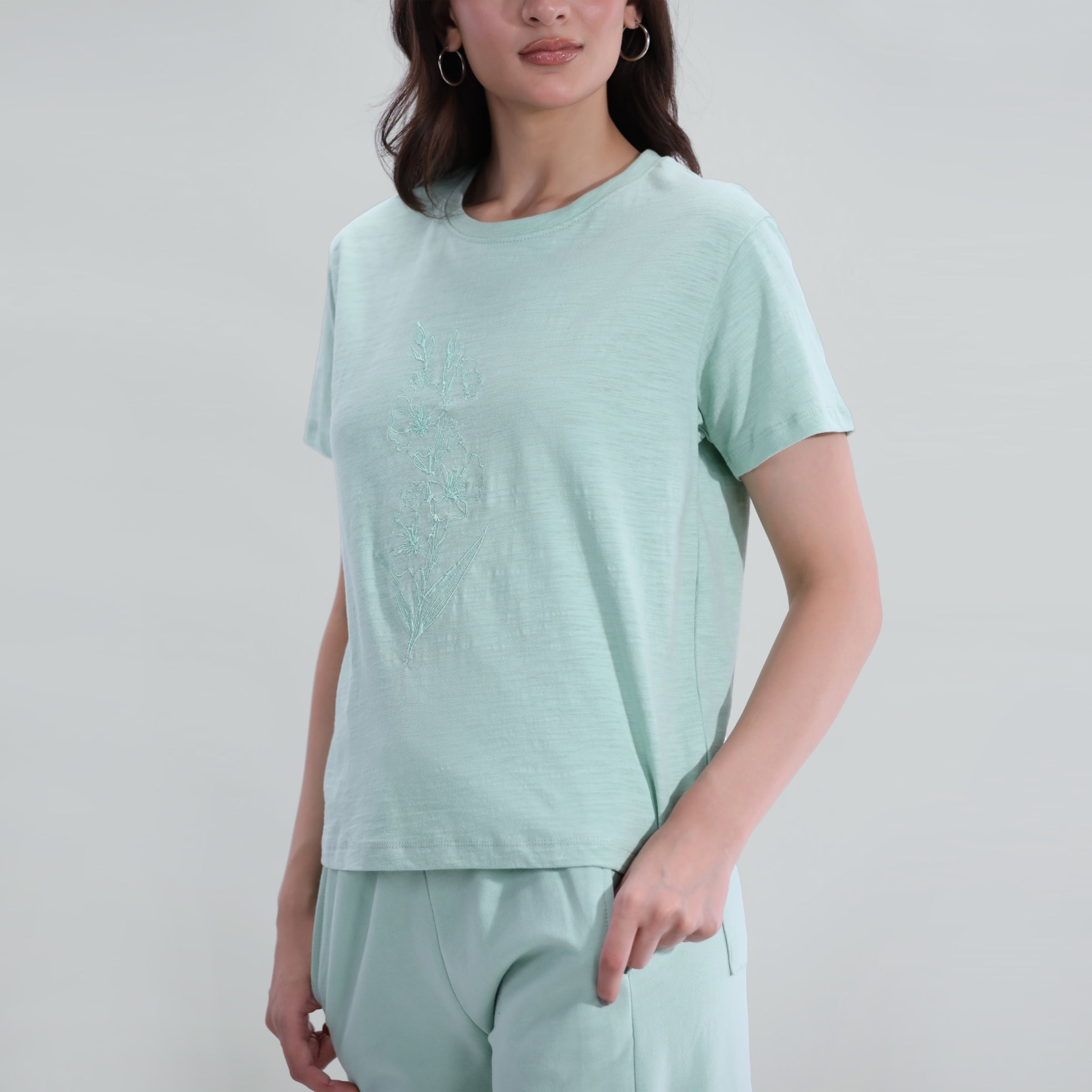 Slub Embroidered Tee