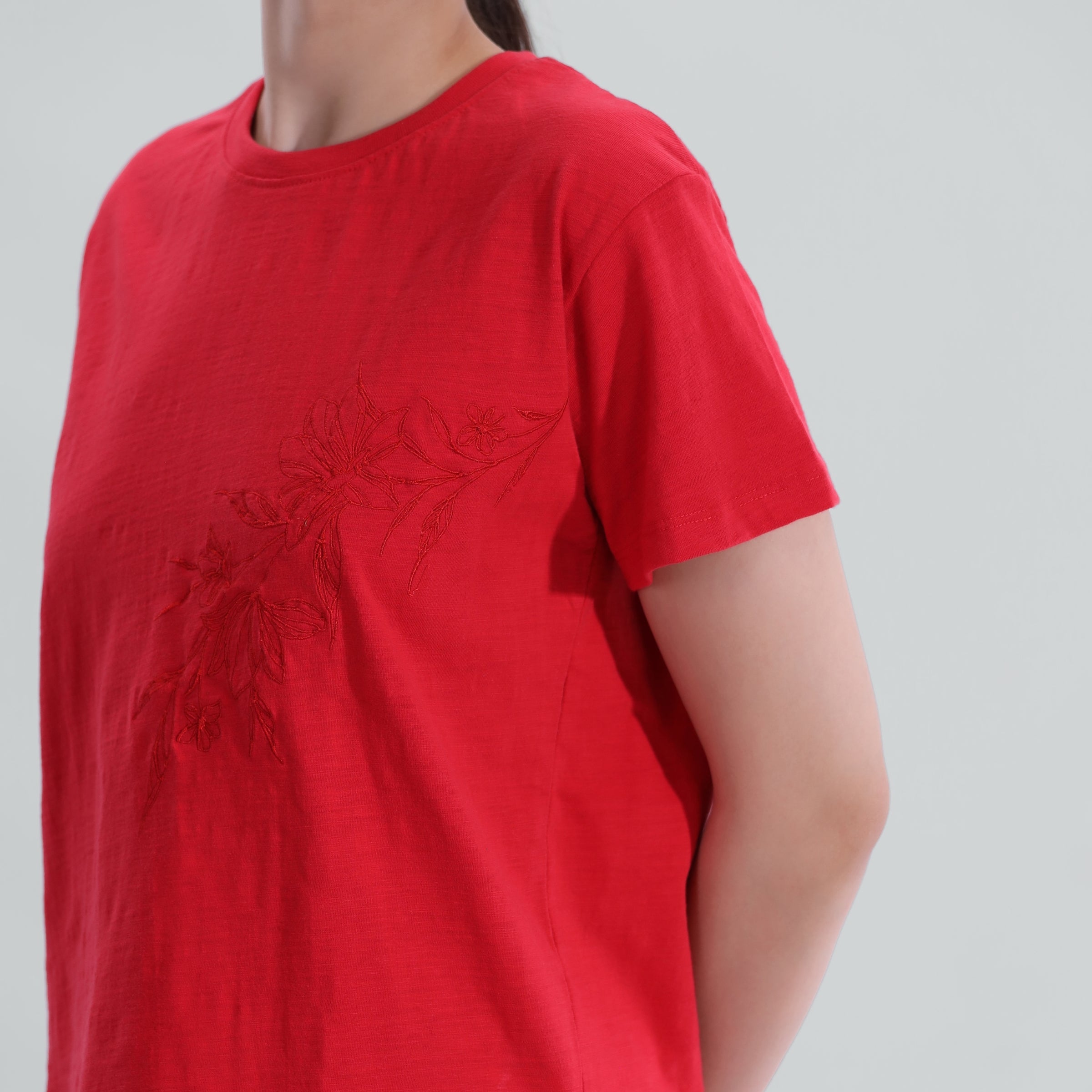 Slub Embroidered Tee