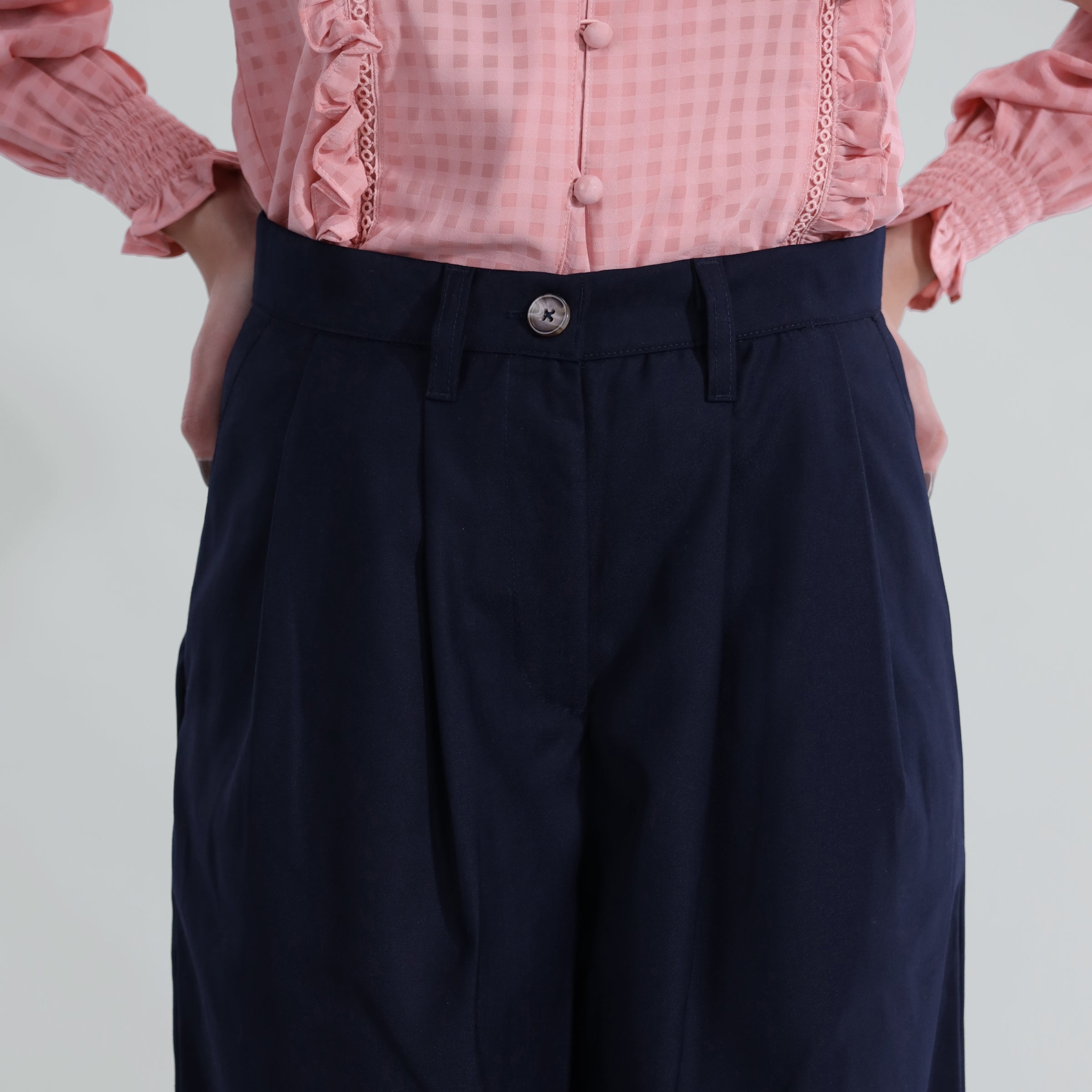 Tailored Wide Leg Pleated Trouser