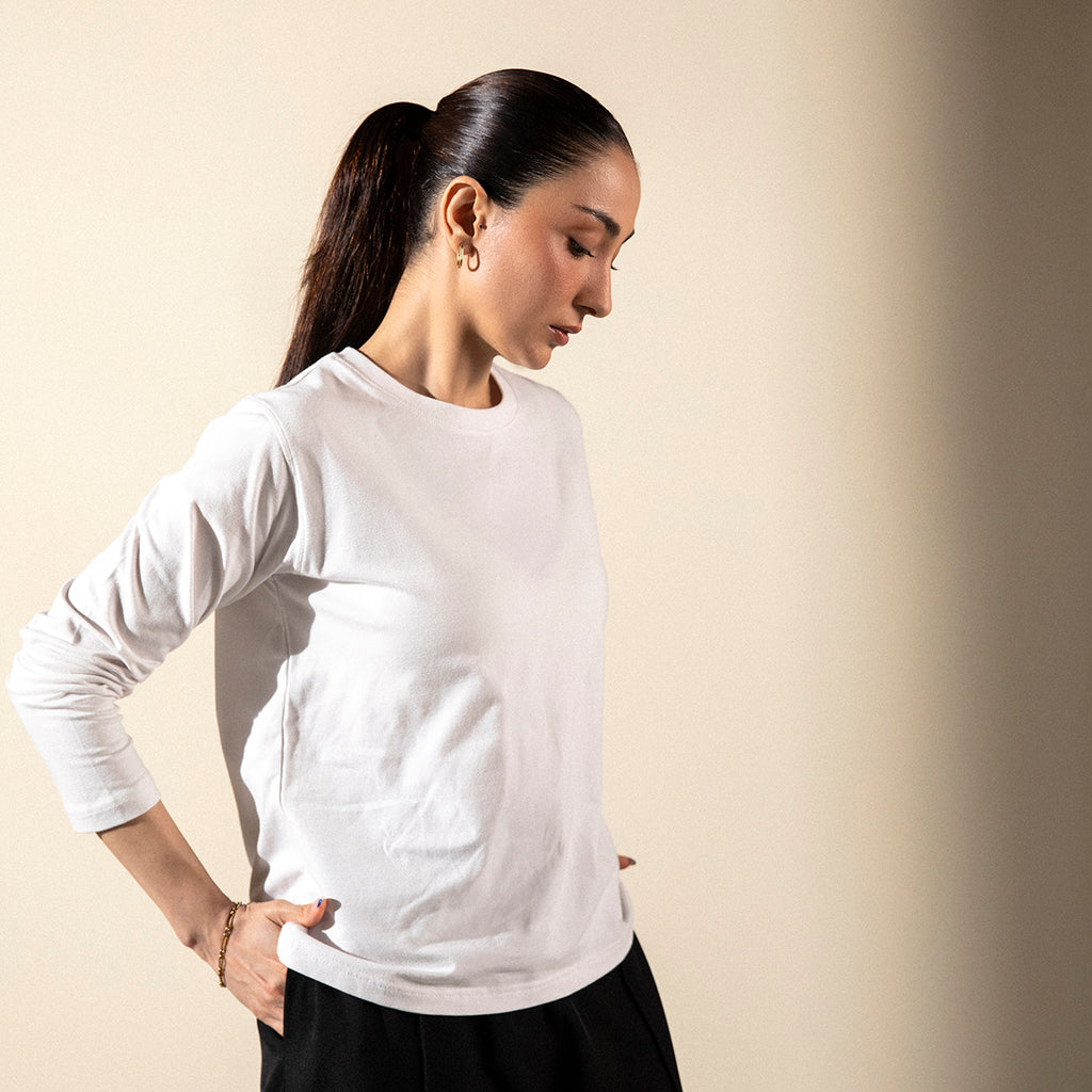 Lycra Long Sleeves Regular Tee