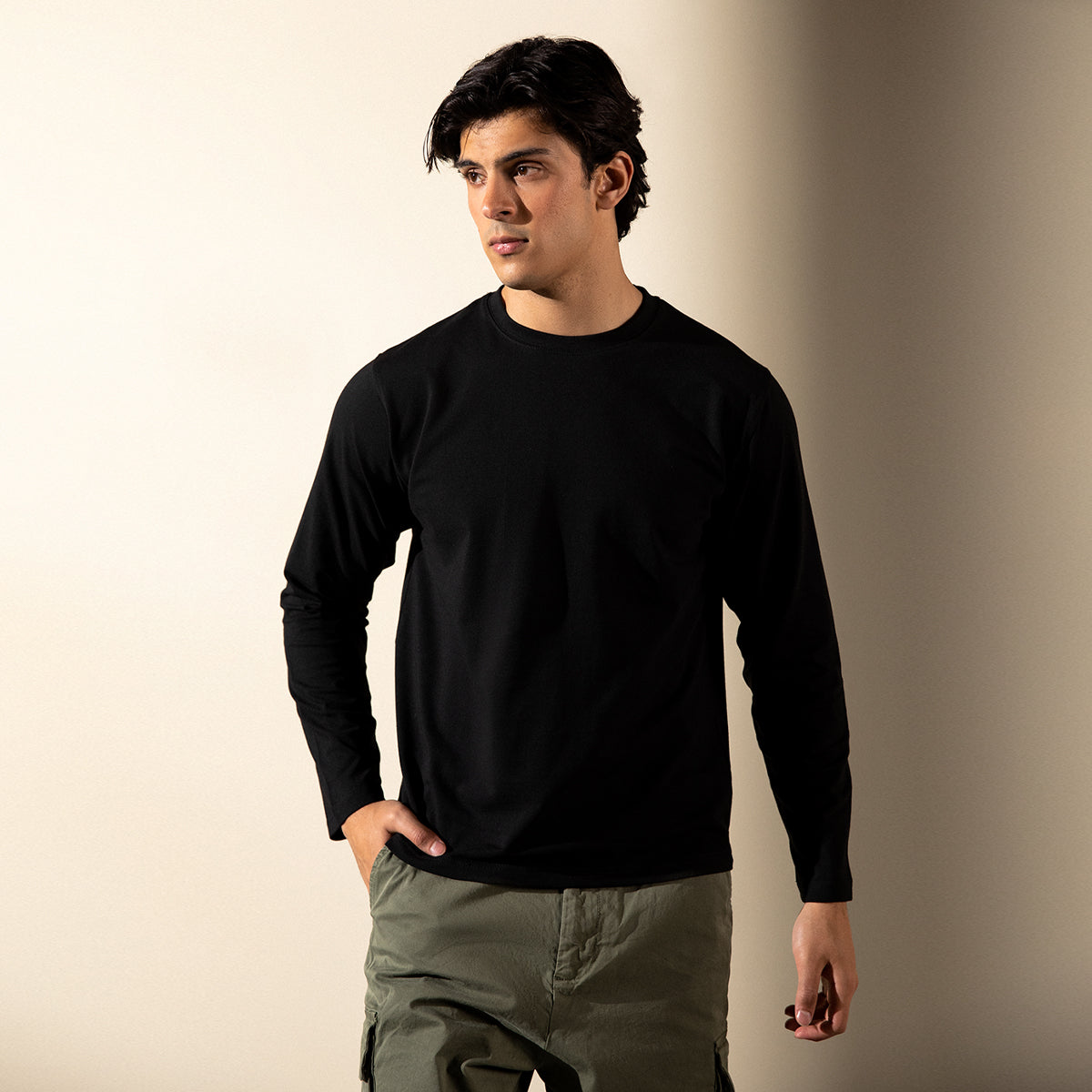 Lycra Long Sleeves Regular Tee