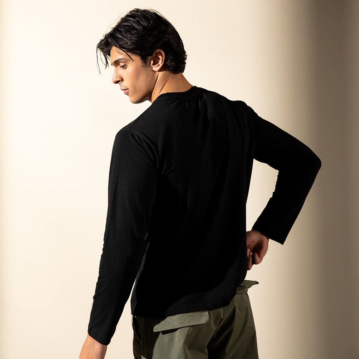 Lycra Long Sleeves Regular Tee