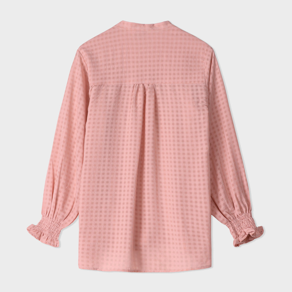 Checkered Ruffle Blouse