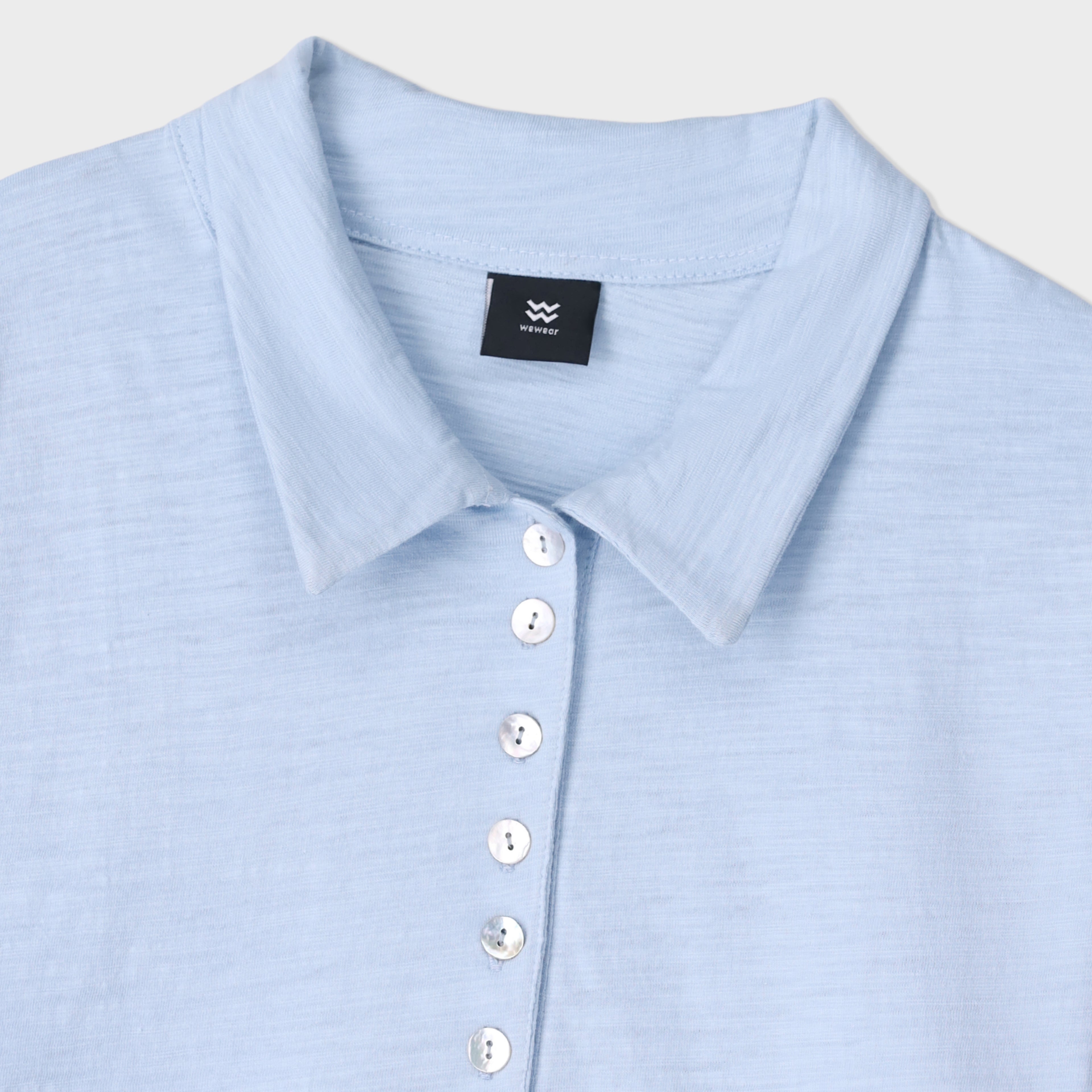 Slub Half Placket Top