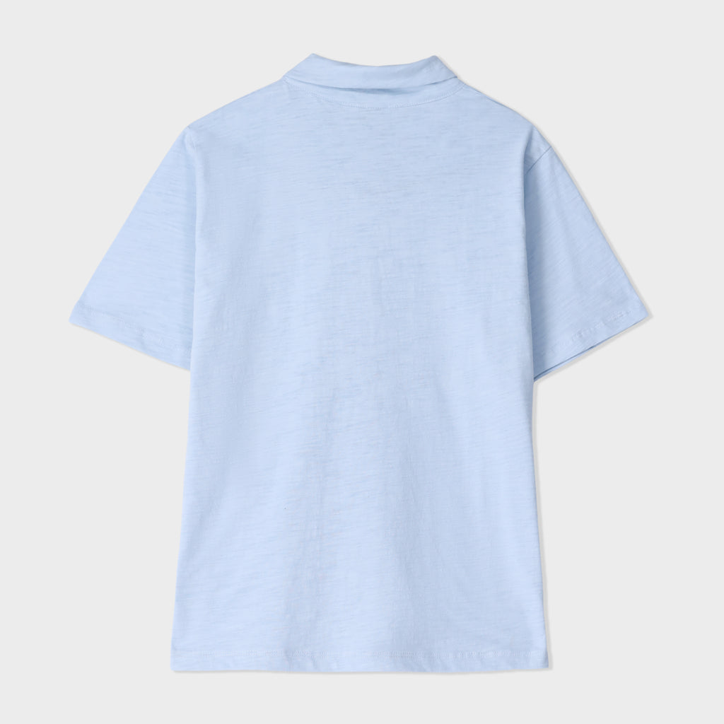 Slub Half Placket Top