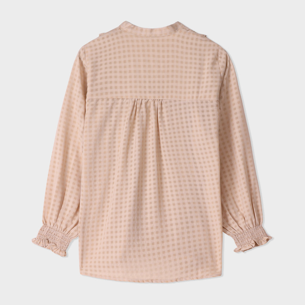 Checkered Ruffle Blouse