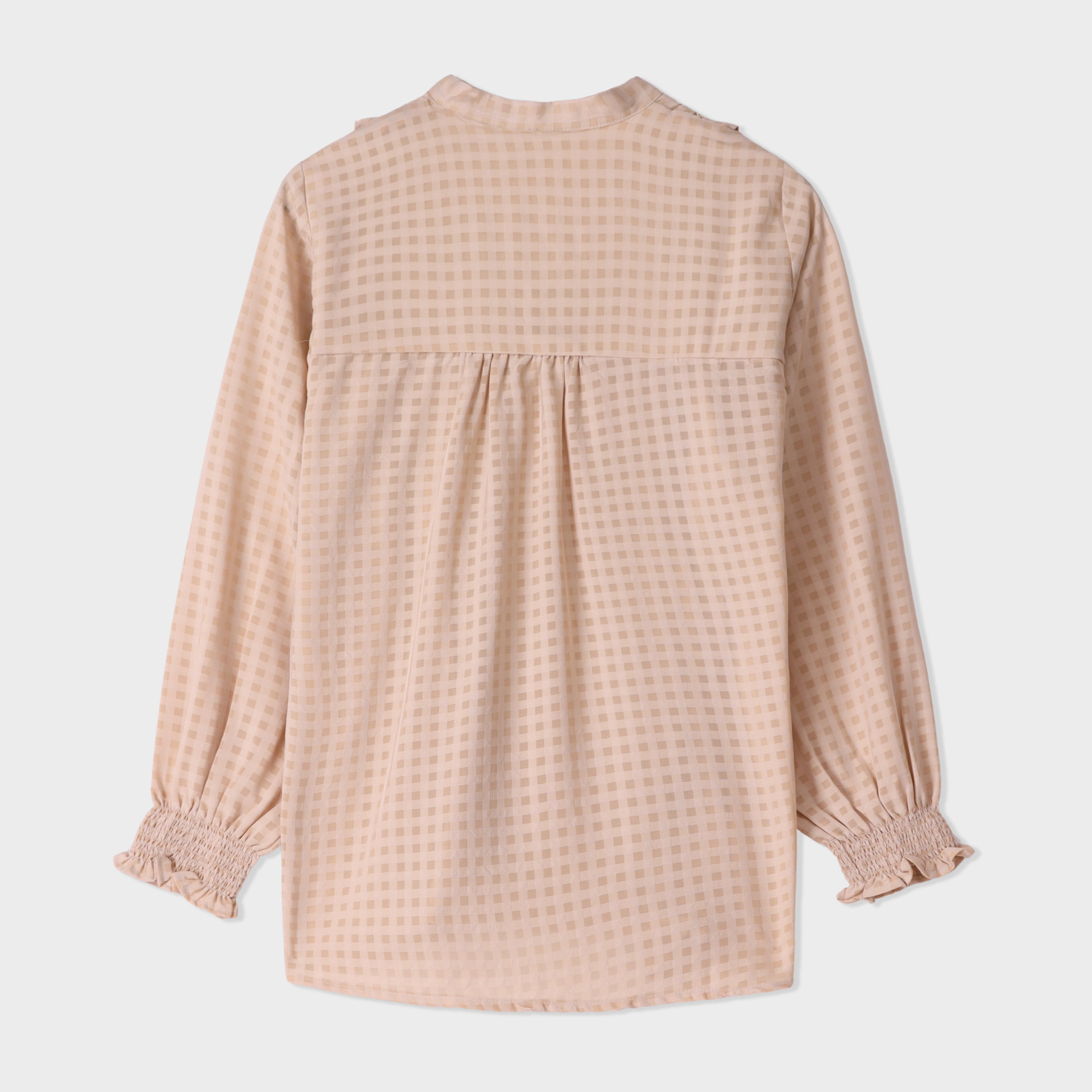 Checkered Ruffle Blouse