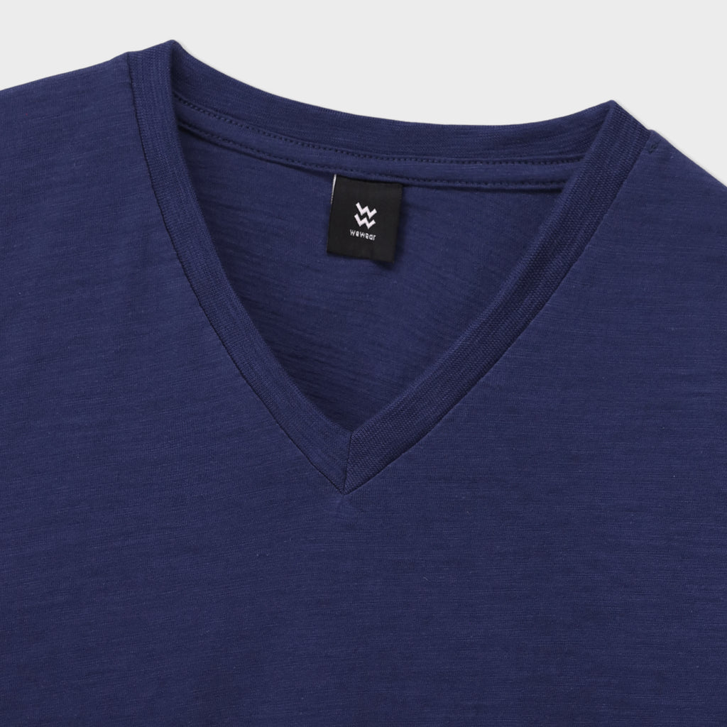 Slub V neck Tee