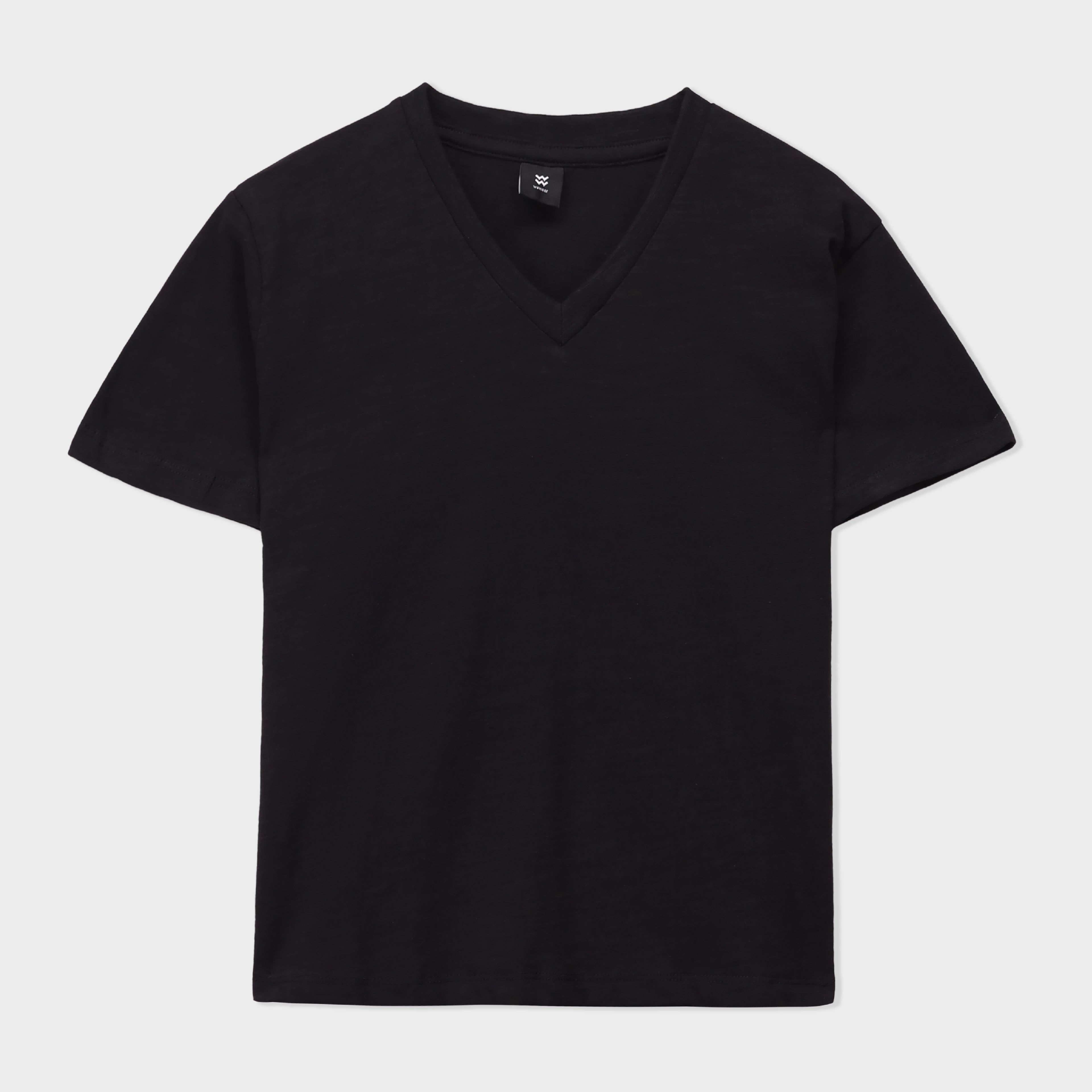 Slub V neck TEE