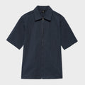 Seersucker Striped Zipper shirt
