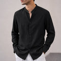 Cottonello Classic Linen Ban Collar Shirt