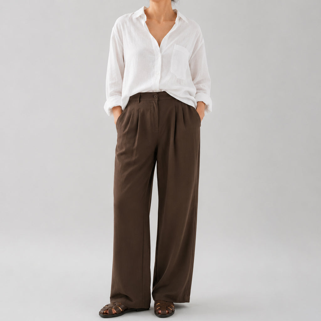 Cottonello Classic Linen Brown Trouser