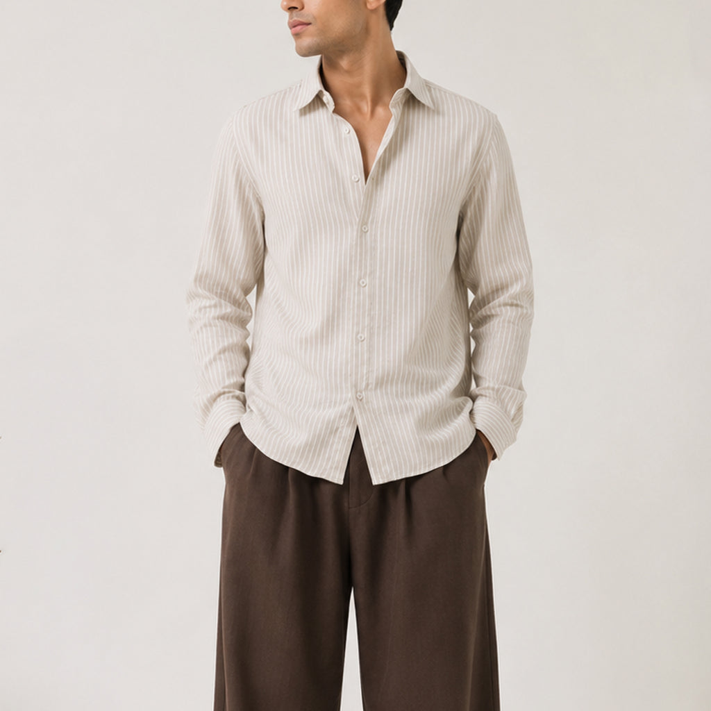Slub Cotton Striped shirt
