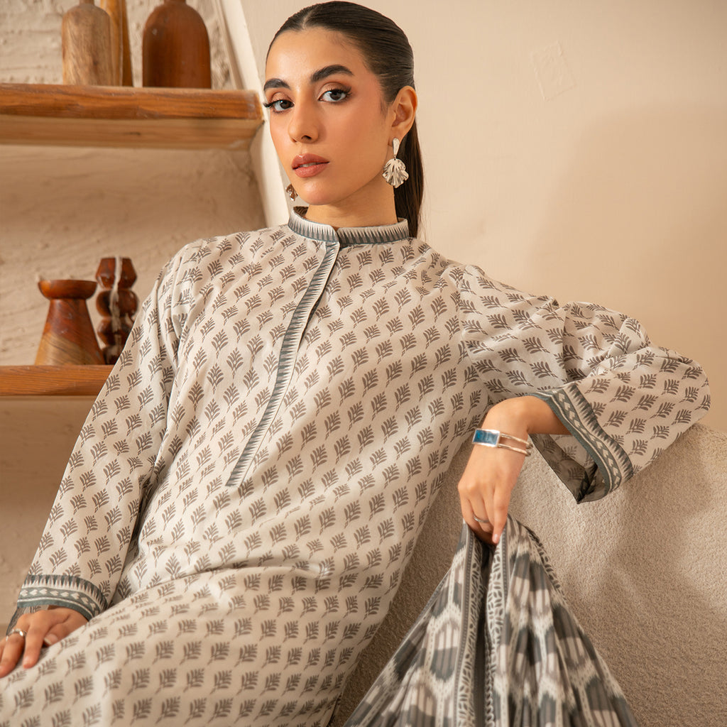 Monochrome Muse 3PC Unstitched Suit