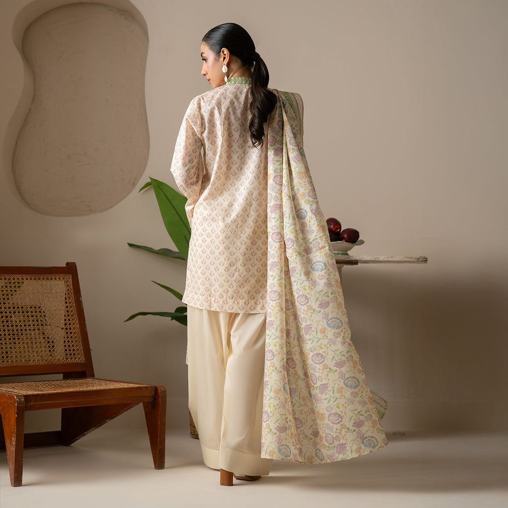 Butter Escape 3PC Unstitched Suit