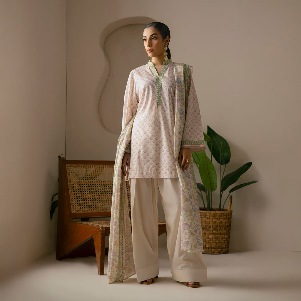 Butter Escape 3PC Unstitched Suit
