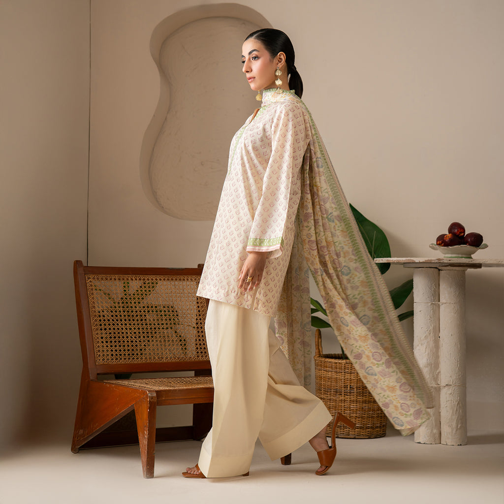 Butter Escape 3PC Unstitched Suit