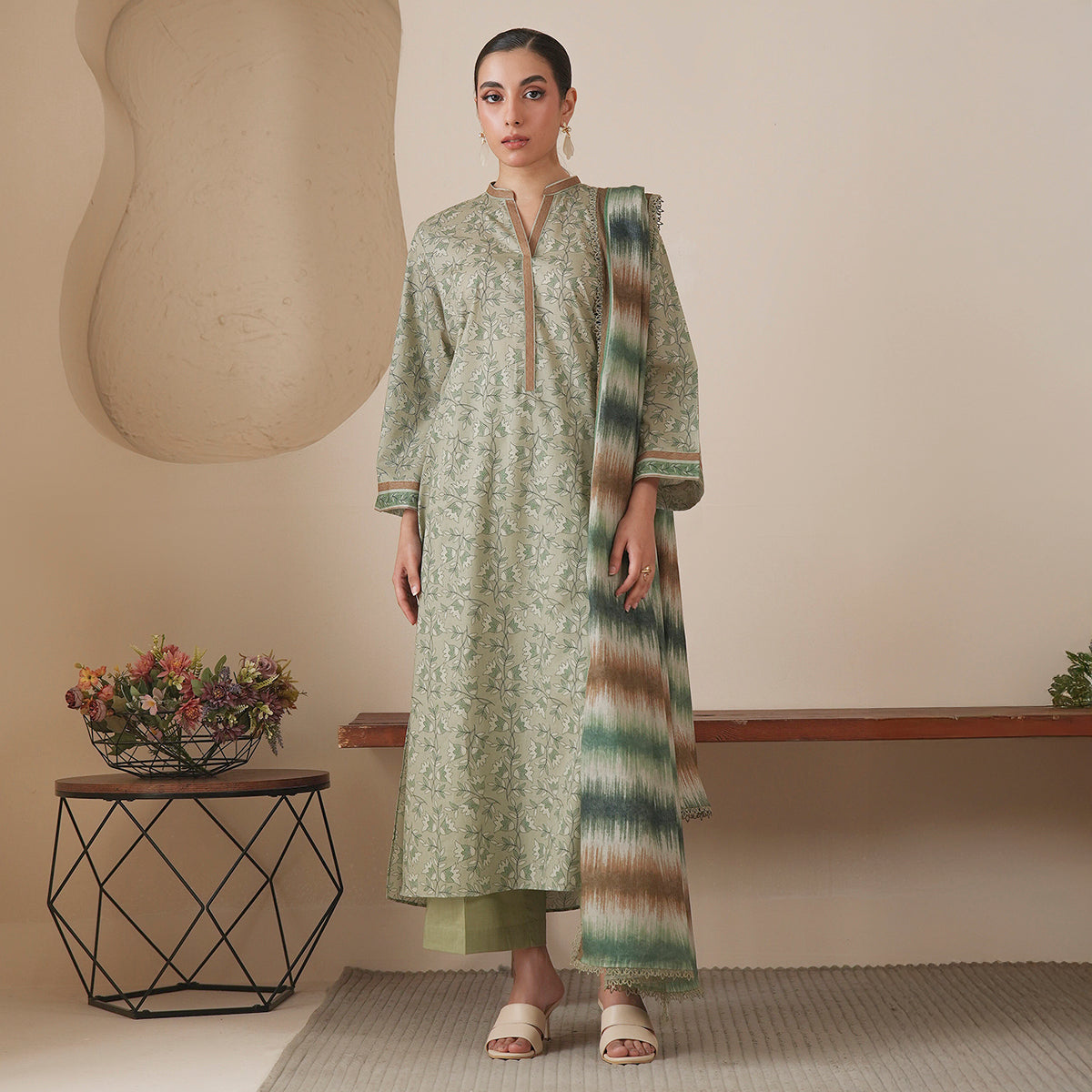 Sage Serenity 3PC Unstitched Suit