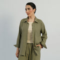 Cottonello Classic Linen Regular Olive Shirt