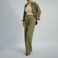 Cottonello Classic Linen Olive Trouser