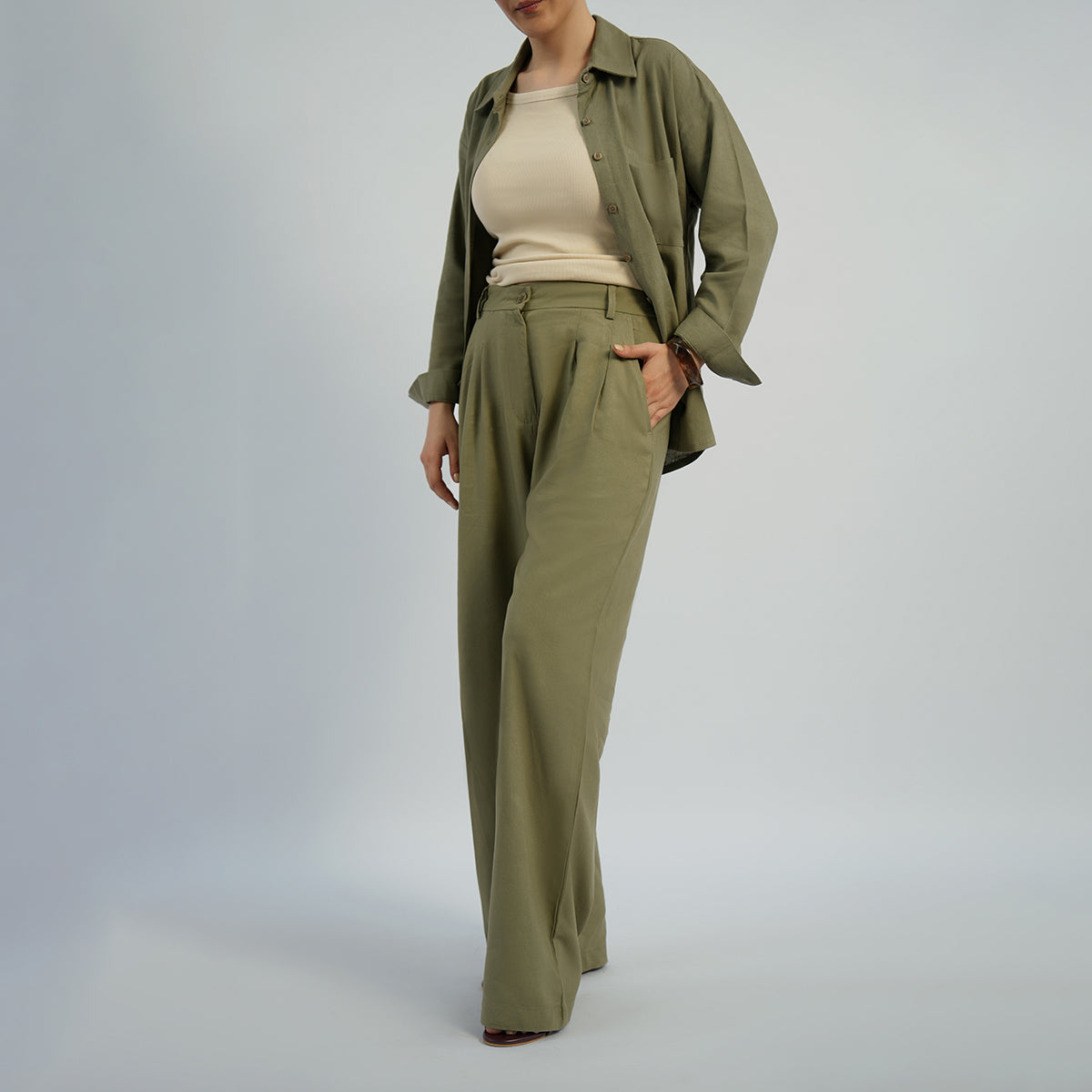 Cottonello Olive Trouser