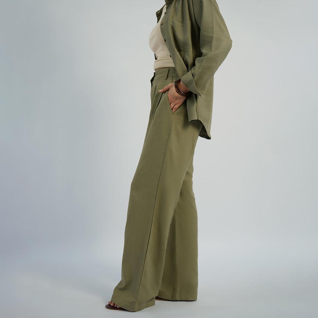 Cottonello Classic Linen Olive Trouser