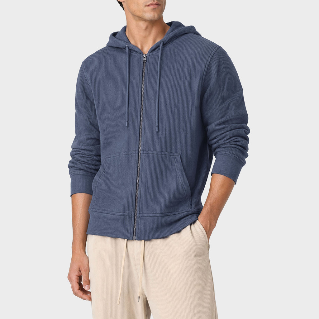 Knit Cord Zipper Jacket