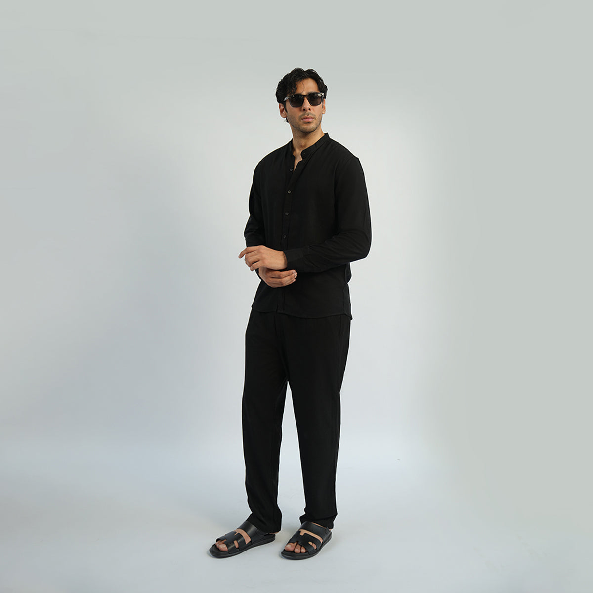 Cottonello Ban Collar Shirt