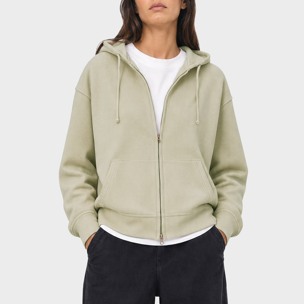 Knit Cord Zipper Jacket