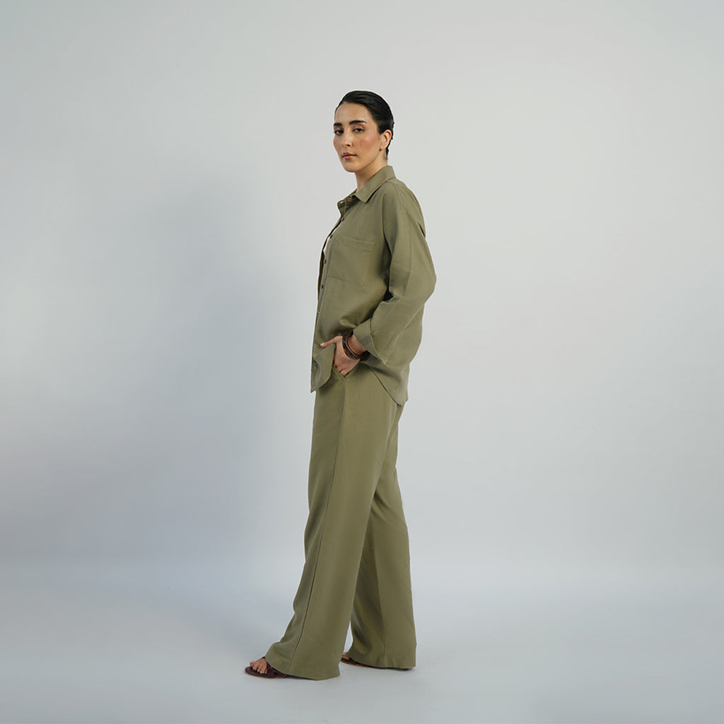 Cottonello Classic Linen Olive Trouser