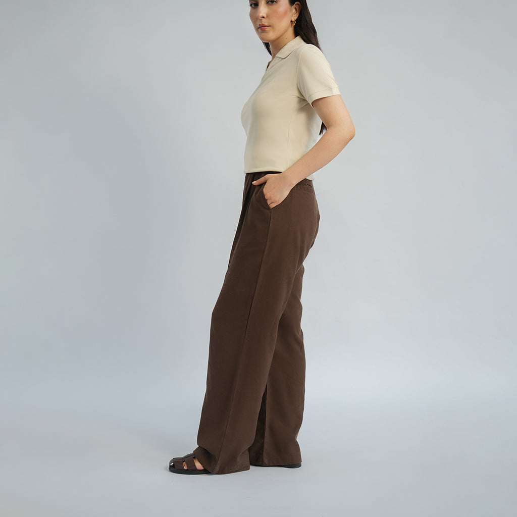Cottonello Classic Linen Brown Trouser