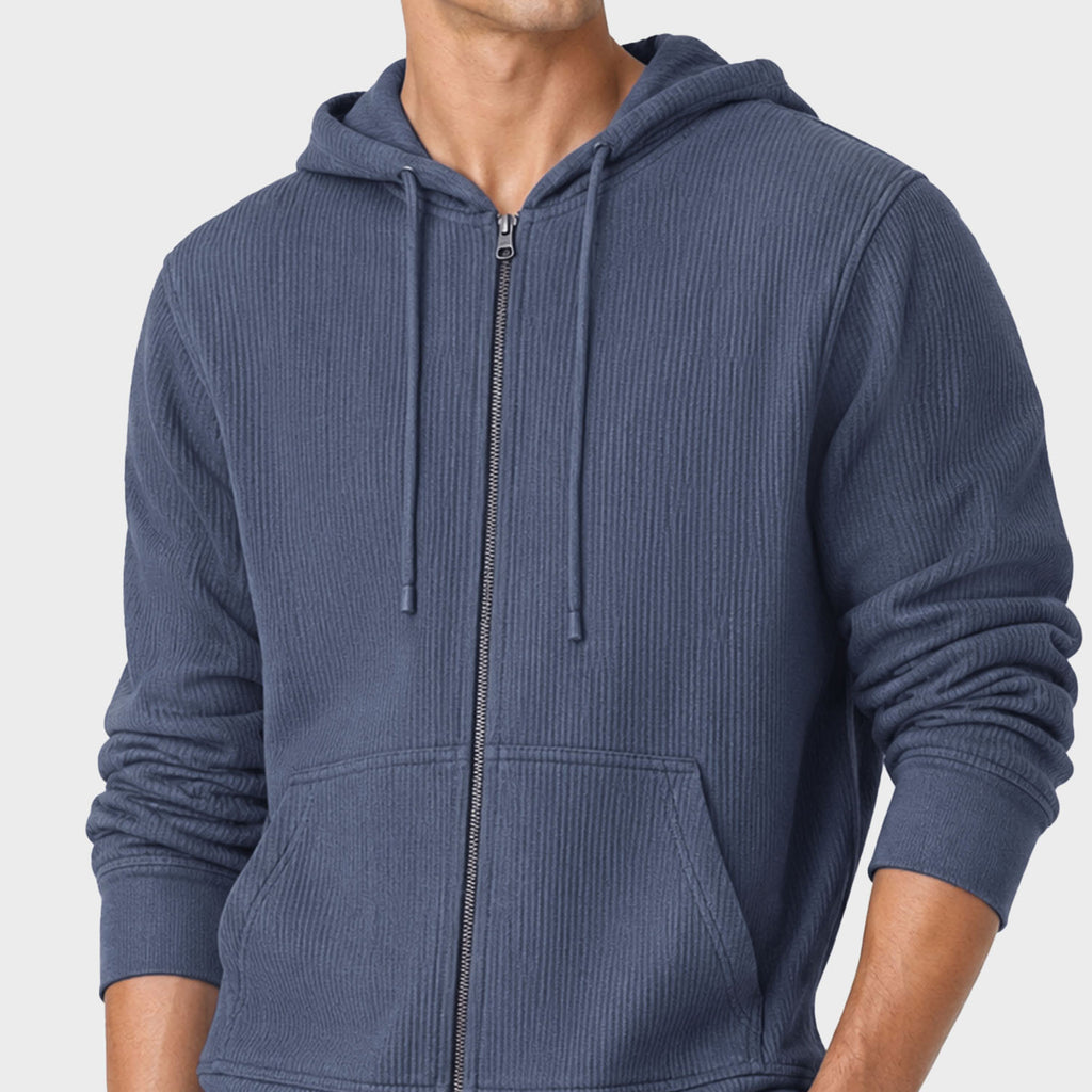 Knit Cord Zipper Jacket