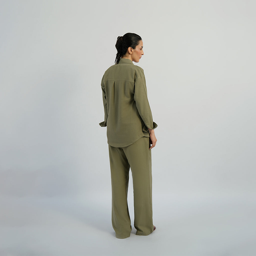 Cottonello Classic Linen Olive Trouser