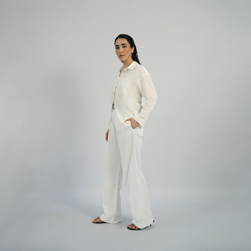 Cottonello Classic Linen Pleated Pants