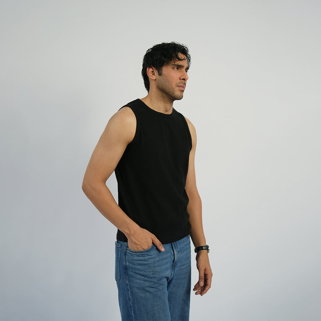 Black Regular Tank Top