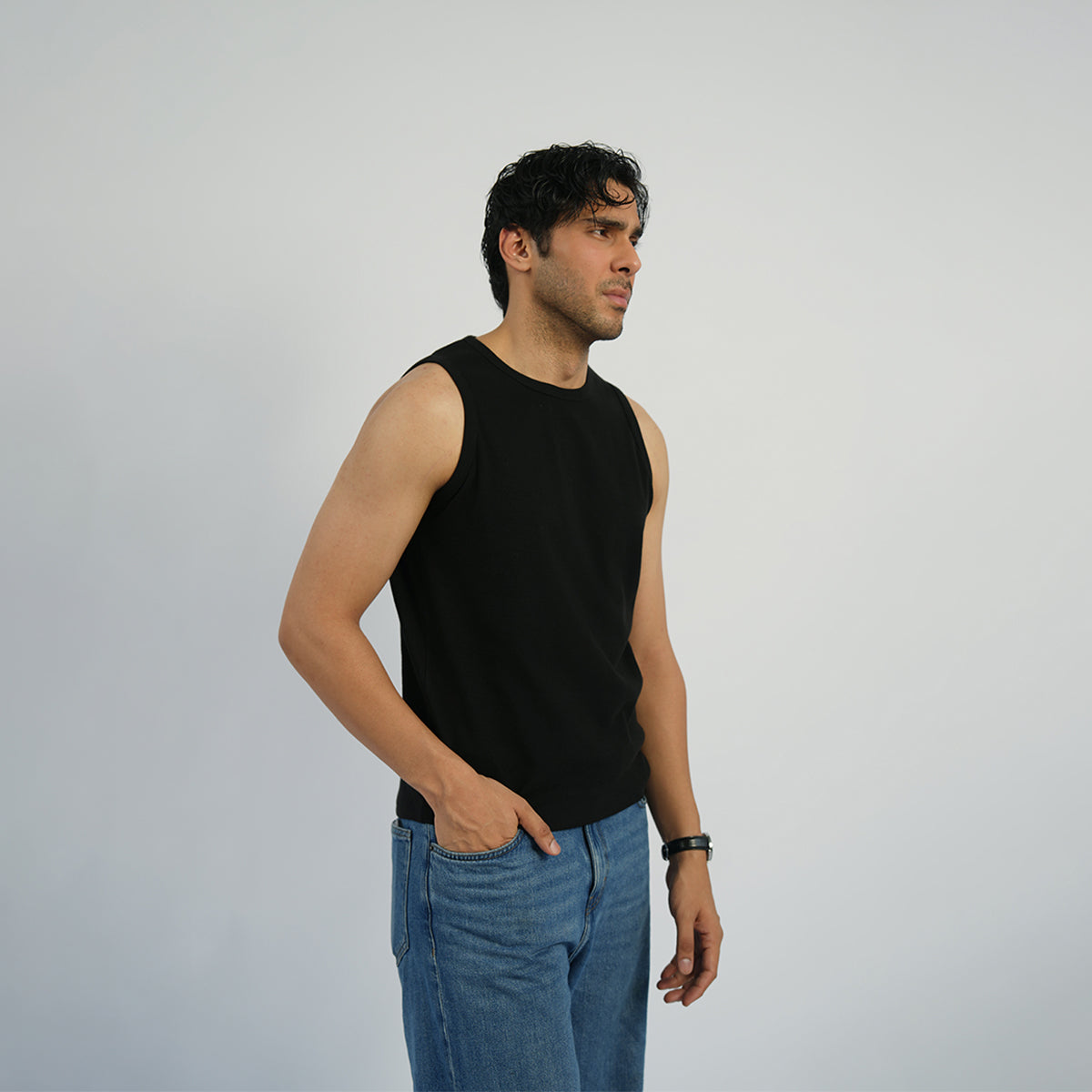 Black Regular Tank Top