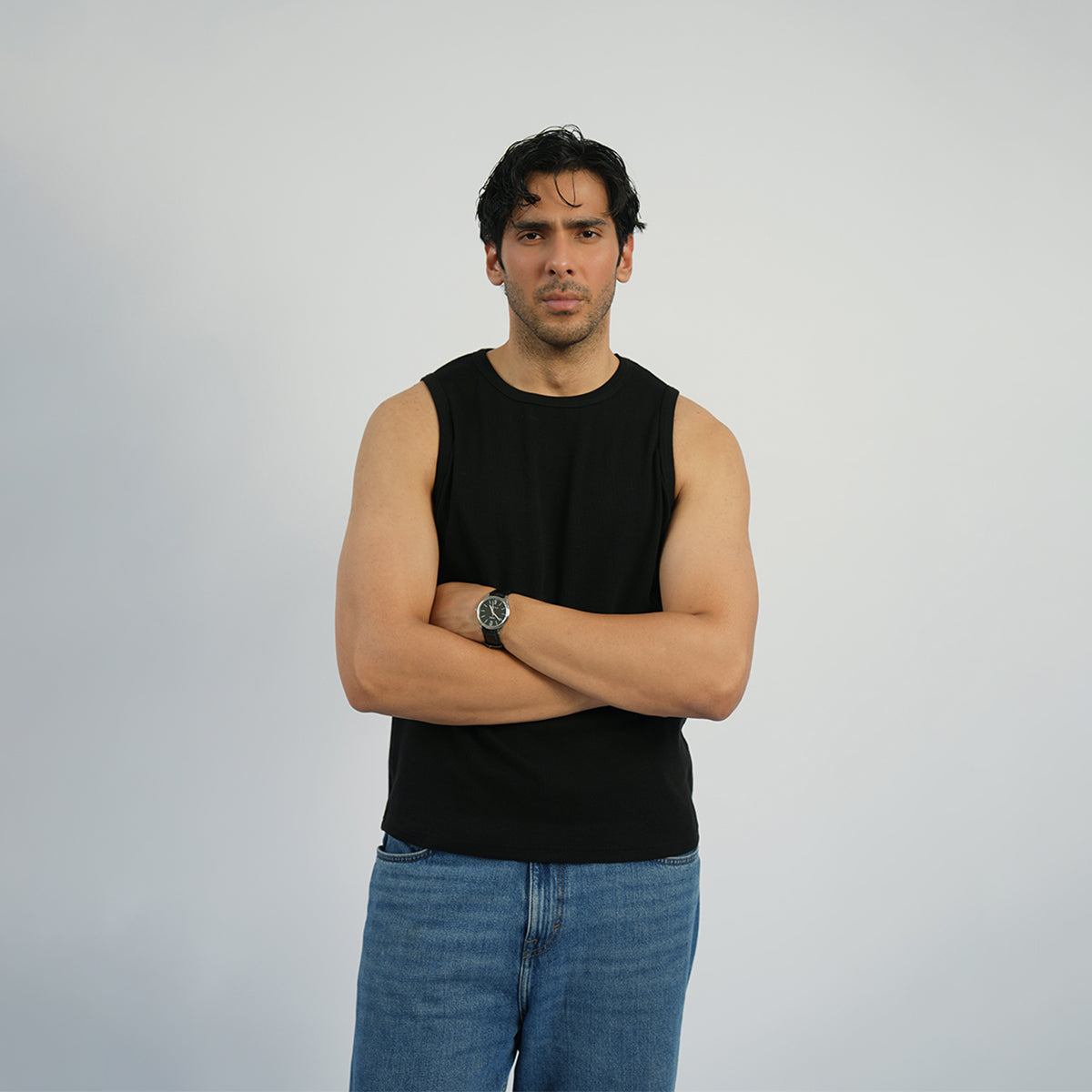 Black Regular Tank Top
